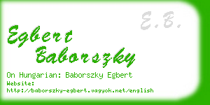 egbert baborszky business card